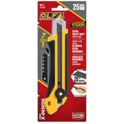 Olfa XH-1 Utility Knife With UltraSharp Black Blade - 25-mm - Rubber And Fibreglass - Black And Yellow -Craftbosch Shop 0002064b L