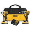DeWalt Drill And Impact Driver Combo Kit With Batteries And Charger - 3-Mode LED Light - Brushless Motor