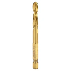 DeWALT Titanium Impact Ready Drill Bit - 1/4-in Dia X 3 3/16-in L - Pilot Point Tip - Hex Shank