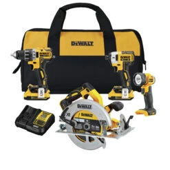 DeWalt XR 20-Volt Max Cordless 4-Tool Combo Kit With Batteries And Charger - Brushless Motor - Variable Speed -Craftbosch Shop 00276301 L