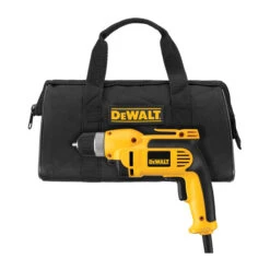 Dewalt 3/8-in VSR Keyless Corded Pistol Grip Drill Kit - 8-amp Motor - 2500 RPM - Variable-Speed Trigger -Craftbosch Shop 0027636 L