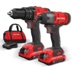 Craftsman 20 V Max 2 Cordless Power Tools Combo Kit With Batteries And Charger - 1500 RPM - 3100 BPM - Quick Change -Craftbosch Shop 00276545 L