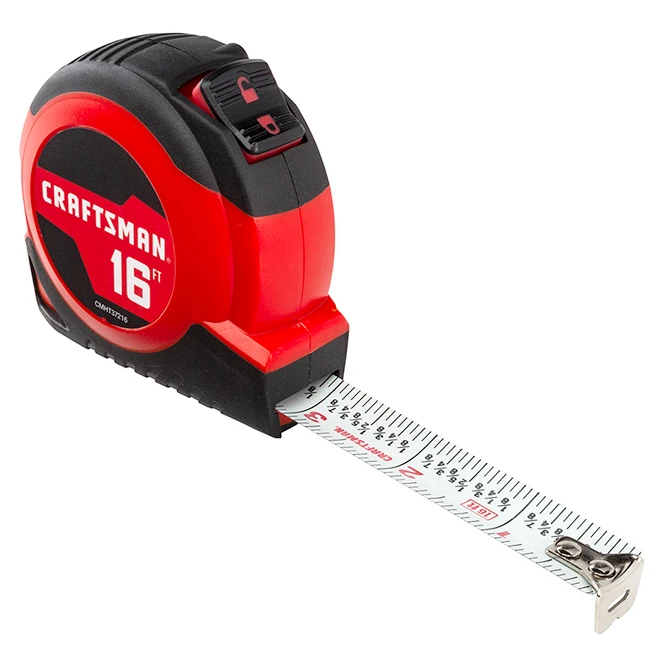 Craftsman Self-Locking Measuring Tape - 3/4'' X 16' - Red 7 Craftsman Self-Locking Measuring Tape - 3/4'' X 16' - Red - Image 5