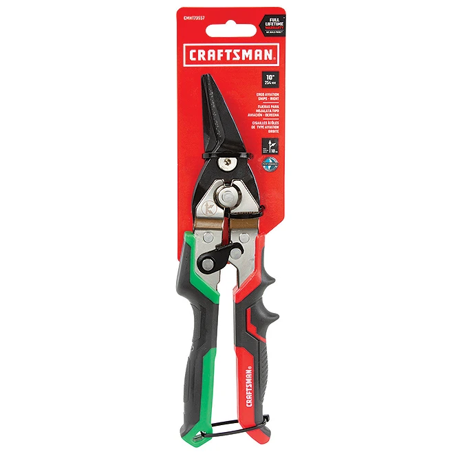 Craftsman Aviation Snips - 10-in - Right Cut - Red And Green 3 Craftsman Aviation Snips - 10-in - Right Cut - Red And Green