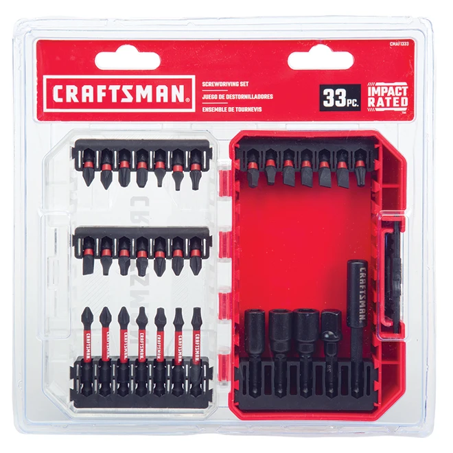 Craftsman Impact Rated 33-Piece Screwdriver Bit Set - Hard Protective Case - Hex Shank 4 Craftsman Impact Rated 33-Piece Screwdriver Bit Set - Hard Protective Case - Hex Shank - Image 2
