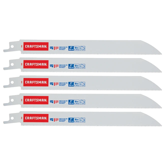 Craftsman 5-Pack 8-in 18-TPI Metal Cutting Reciprocating Saw Blade 3 Craftsman 5-Pack 8-in 18-TPI Metal Cutting Reciprocating Saw Blade