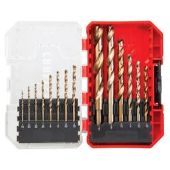 Craftsman Jobber Length Twist Drill Bits - Gold Ferrous Coated High-Speed Steel - Round Shank - Set Of 14 -Craftbosch Shop 00276913 L