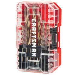 Craftsman Jobber Length Twist Drill Bits - Gold Ferrous Coated High-Speed Steel - Round Shank - Set Of 14 -Craftbosch Shop 00276913c L