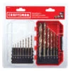 Craftsman Jobber Length Twist Drill Bits - Gold Ferrous Coated High-Speed Steel - Round Shank - Set Of 14 -Craftbosch Shop 00276913d L
