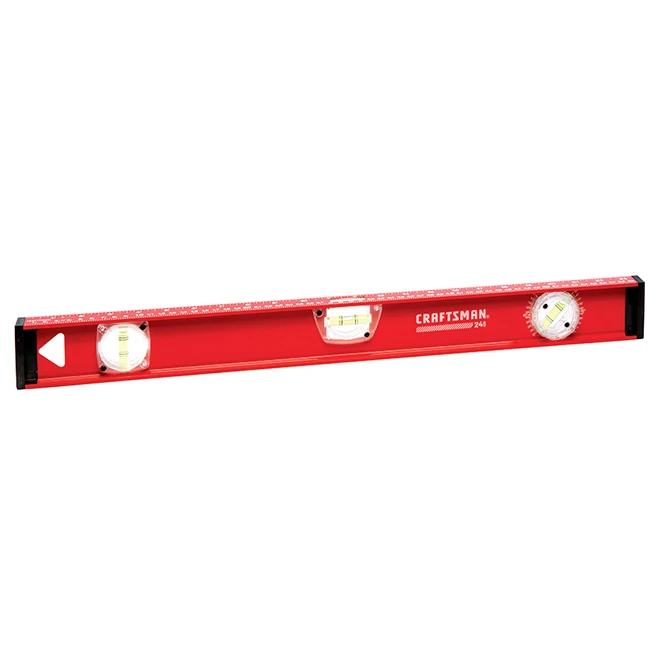 Craftsman I-Beam Level - 24" - 360° Vials - Aluminum - Red And Black 5 Craftsman I-Beam Level - 24" - 360° Vials - Aluminum - Red And Black - Image 3