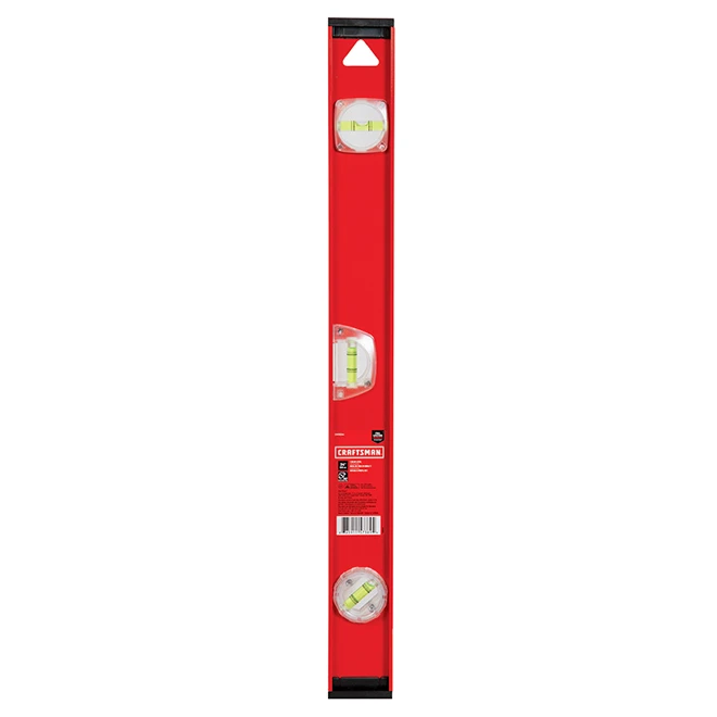 Craftsman I-Beam Level - 24" - 360° Vials - Aluminum - Red And Black 4 Craftsman I-Beam Level - 24" - 360° Vials - Aluminum - Red And Black - Image 2