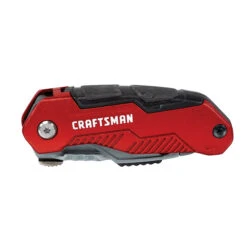 Craftsman Folding Compact Utility Knife - 10 Blades - 4-in - Red And Silver -Craftbosch Shop 00276928c L