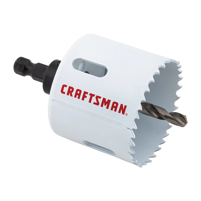 Craftsman Hole Saw With Pilot Bit - 2 1/4-in Dia - Bi-Metal - Arboured - White 4 Craftsman Hole Saw With Pilot Bit - 2 1/4-in Dia - Bi-Metal - Arboured - White - Image 2