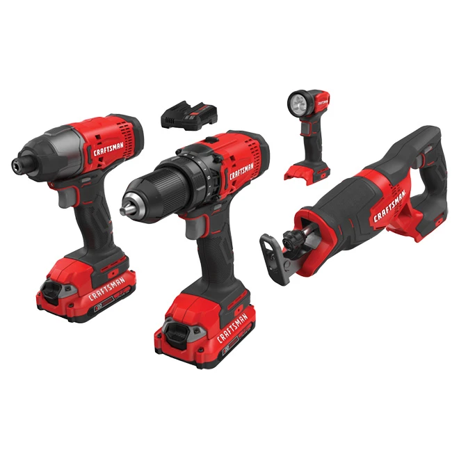Craftsman Kit Of 4 20-V Tools - Includes 2 Batteries And 1 Charger 3 Craftsman Kit Of 4 20-V Tools - Includes 2 Batteries And 1 Charger