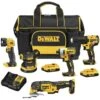 DeWalt Cordless 5-Tool Combo Kit With Batteries And Charger - Brushless Motor - Variable Speed -Craftbosch Shop 00277234 L