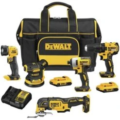 DeWalt Cordless 5-Tool Combo Kit With Batteries And Charger - Brushless Motor - Variable Speed