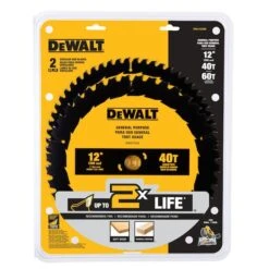 Dewalt 12-in Saw Blade 40 Teeth And 60 Teeth Pack Of 2