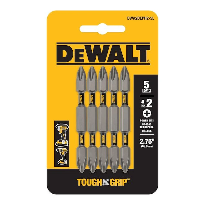 DEWALT 5-Pack Steel 2-in Phillips Screwdriver Bits 3 DEWALT 5-Pack Steel 2-in Phillips Screwdriver Bits