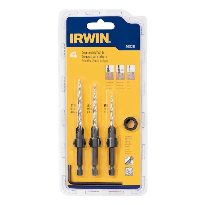 Irwin Right Handed Tapered Counterink Bit Set - 4-Pieces - High-Speed Steel 4 Irwin Right Handed Tapered Counterink Bit Set - 4-Pieces - High-Speed Steel - Image 2