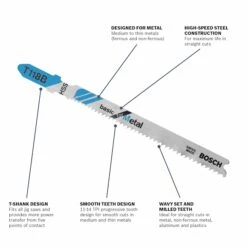 Bosch T-Shank Jigsaw Blades - 3 5/8-in - 11-14 Progressive TPI - High-Speed Steel - 5 Per Pack -Craftbosch Shop 03855065da L
