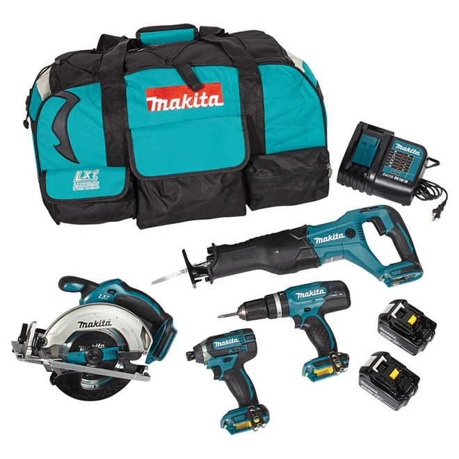Makita Set Of 4 Cordless Tools -18-V Lithium-Ion LXT - Teal 4 Makita Set Of 4 Cordless Tools -18-V Lithium-Ion LXT - Teal - Image 2