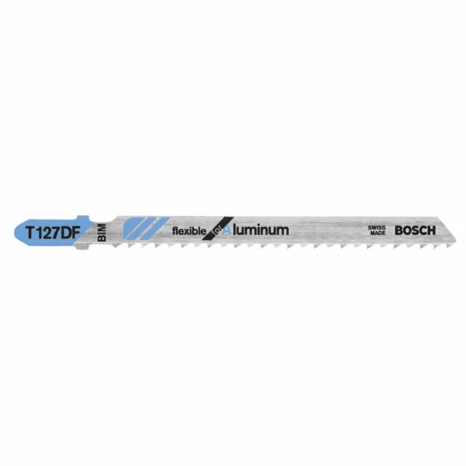 Bosch T-Shank Flexible Jigsaw Blades For Aluminum - 4-in L X 3/64-in T - 8-TPI - Bi-Metal - 5 Per Pack 3 Bosch T-Shank Flexible Jigsaw Blades For Aluminum - 4-in L X 3/64-in T - 8-TPI - Bi-Metal - 5 Per Pack