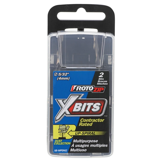 Rotozip XBits Multi-Purpose Dust-Management Up-Spiral Bit - 5/32-in Dia X 2 3/8-in L - 3/16-in Round Shank - 2 Per Pack 3 Rotozip XBits Multi-Purpose Dust-Management Up-Spiral Bit - 5/32-in Dia X 2 3/8-in L - 3/16-in Round Shank - 2 Per Pack