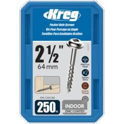 Kreg #2 X 2 1/2-in Zinc-Plated Flat-Head Square Pocket Hole Screw - 250-Pack -Craftbosch Shop 32015519e L