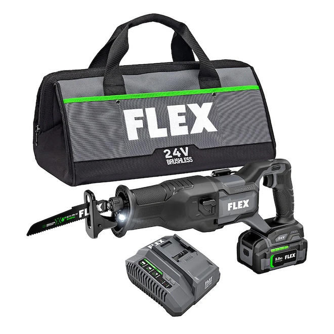 Flex 24-V Cordless Reciprocating Saw With Brushless Motor - Battery And Charger Included - Variable Speed 5 Flex 24-V Cordless Reciprocating Saw With Brushless Motor - Battery And Charger Included - Variable Speed - Image 3