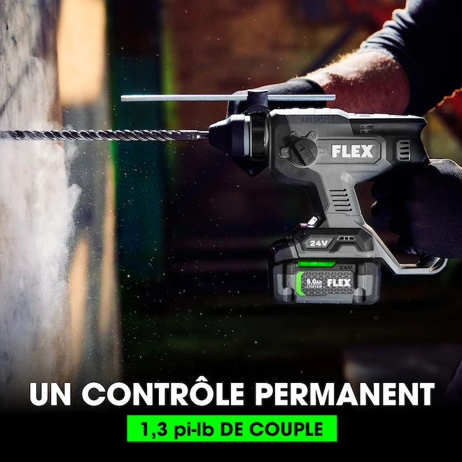 Flex 24-V SDS-Plus Variable Speed Rotary Hammer Set - Cordless - Brushless Motor 5 Flex 24-V SDS-Plus Variable Speed Rotary Hammer Set - Cordless - Brushless Motor - Image 3