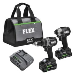 Flex 24-V Cordless 1/2-in Hammer Drill And 1/4-in Impact Driver - Includes Charger, Bag And 2 Batteries