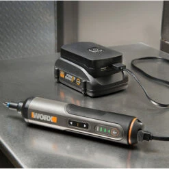 Worx 4V Cordless Rechargeable Screwdriver With LED Light (Includes Charger, Hard Shell Case And 12 Bits)