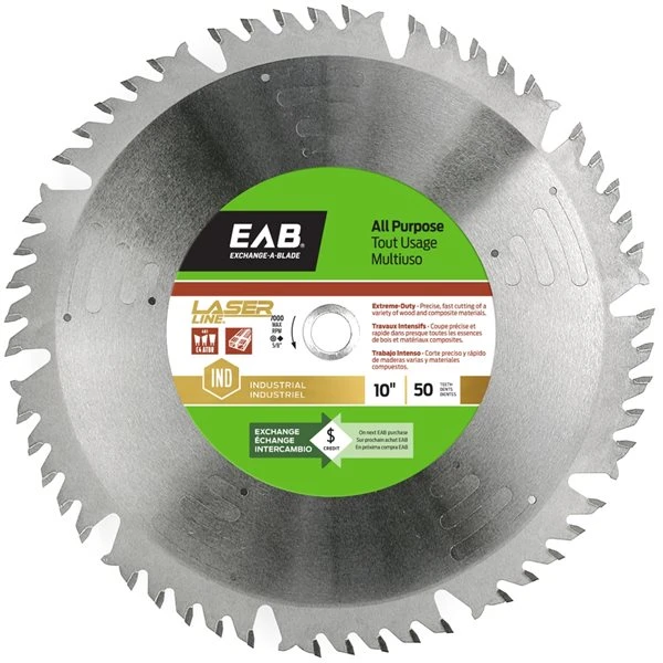 Exchange-A-Blade LaserLine 10-in 50-Tooth Dry Cut Only Standard Tooth Carbide Circular Saw Blade 3 Exchange-A-Blade LaserLine 10-in 50-Tooth Dry Cut Only Standard Tooth Carbide Circular Saw Blade