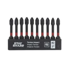Stay Sharp 2-in Phillips Impact Driver Bit Set - 10-Piece