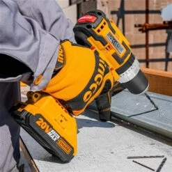 INGCO 20V Cordless 2-Variable Speed Impact Drill Set With Batteries And Charger