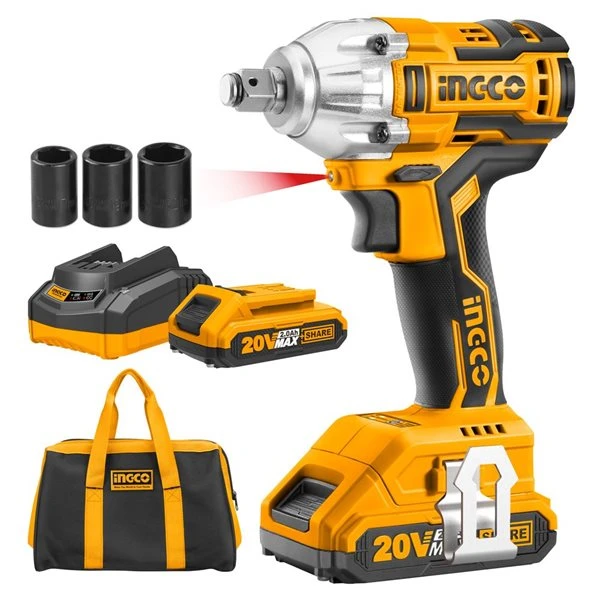 INGCO 20V Cordless 1/2-in Drice Brushless Impact Wrench Set (2 Batteries And 1 Charger) 3 INGCO 20V Cordless 1/2-in Drice Brushless Impact Wrench Set (2 Batteries And 1 Charger)