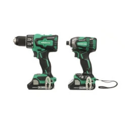 Metabo HPT 2-Tool 18V Li-Ion Brushless Power Tool Combo Kit With Hard Case (Charger And 2 Batteries Included)
