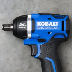 Kobalt 24-V Max Cordless Impact Wrench - 1/2-in - Black And Blue - Brushless Motor - Bare Tool Without Battery -Craftbosch Shop 45595050c L