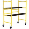 Metaltech Portative And Adjustable Mini Scaffold - Yellow - Steel - 500-lb Load Capacity - 4-ft -Craftbosch Shop 4928001 L