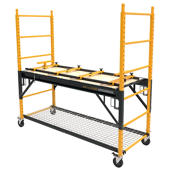 Metaltech 4-in-1 Scaffold System - Yellow - Steel - 1100-lb Load Capacity -6-ft 3 Metaltech 4-in-1 Scaffold System - Yellow - Steel - 1100-lb Load Capacity -6-ft