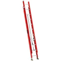 Louisville Ladder 20 Ft Fiberglass Extension Ladder, Load Capacity 225 Lbs. Type II Duty Rating