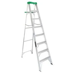 Louisville Ladder 8 Ft Aluminum Step Ladder With Pail Tray, Load Capacity 225 Lbs. Type II Duty Rating