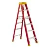 Louisville Step Ladder 6-ft 300-lb Load Capacity Fiberglass Red -Craftbosch Shop 54515074 L