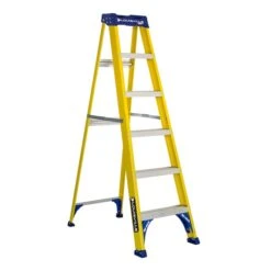 Louisville 6-ft Step Ladder Fiberglass 250-lb Capacity Yellow
