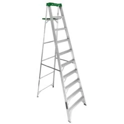 Louisville Ladder 10 Ft Aluminum Step Ladder With Pail Tray, Load Capacity 225 Lbs. Type II Duty Rating