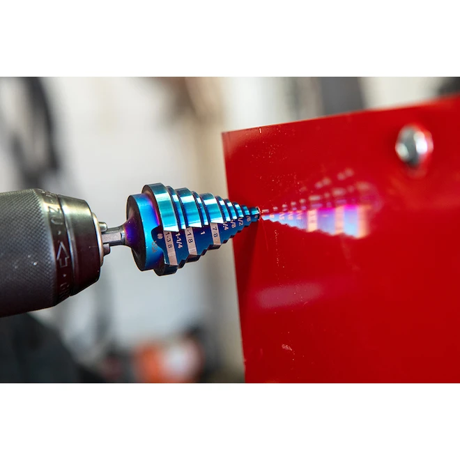Spyder Stinger HSS 9-Step Drill Bit - 1/4 To 3/4-in - Mach-Blue Armor Plating 5 Spyder Stinger HSS 9-Step Drill Bit - 1/4 To 3/4-in - Mach-Blue Armor Plating - Image 3