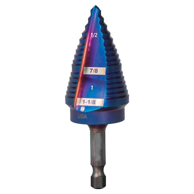 Spyder Stinger HSS 16-Step Drill Bit - 3/16 To 1 1/8-in - Mach-Blue Armor Plating 3 Spyder Stinger HSS 16-Step Drill Bit - 3/16 To 1 1/8-in - Mach-Blue Armor Plating