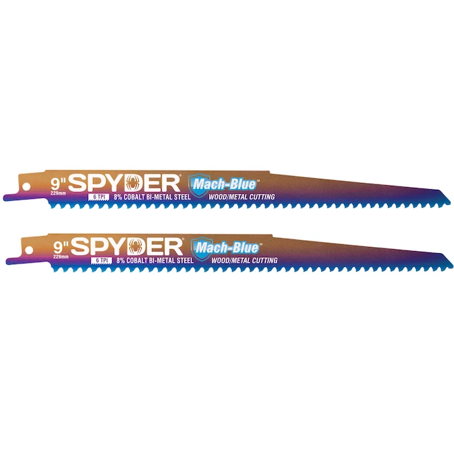 Spyder Universal Mach-Blue 2-Pack 9-in - 6 TPI Wood/Metal Cutting Reciprocating Saw Blades 3 Spyder Universal Mach-Blue 2-Pack 9-in - 6 TPI Wood/Metal Cutting Reciprocating Saw Blades