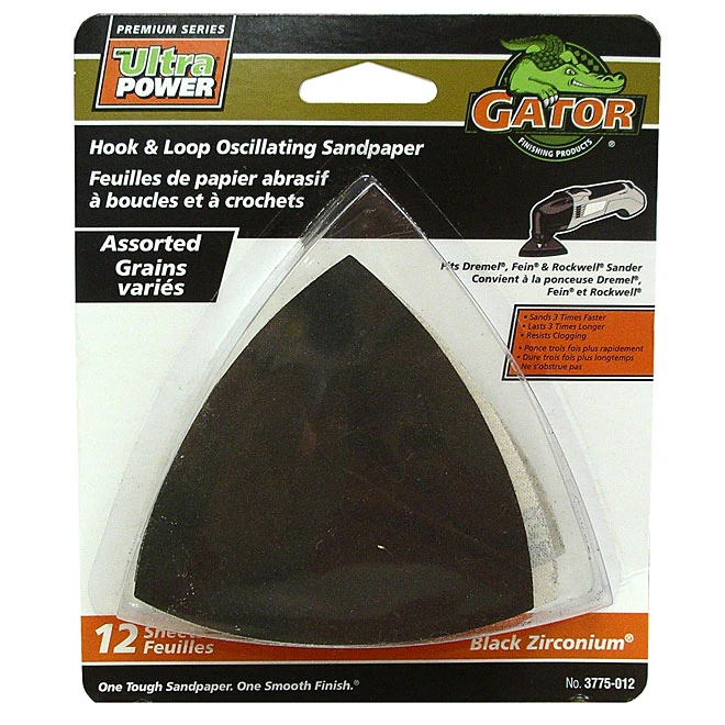 Gator Oscillating Sander Sheets - Various Grit - 12-Pack 3 Gator Oscillating Sander Sheets - Various Grit - 12-Pack