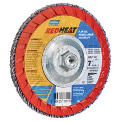 Norton RedHeat Type 27 Ceramic And Zirconia Abrasive Flap Disc - 7-in Dia - 5/8-11-in Arbor - 40 Grit
